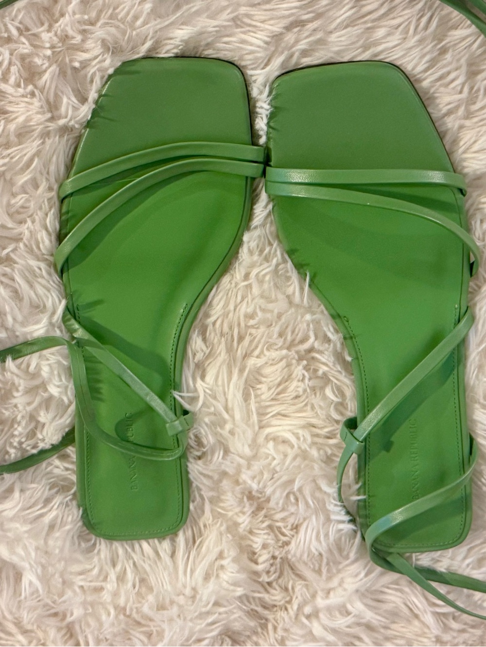 Banana Republic 💚 Green Gladiator Kitt Strappy Square-Toe Sandals 💚 NIB